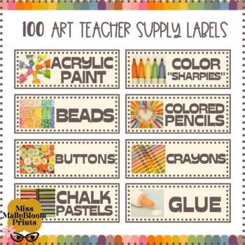 Preview of Art Classroom Supply Labels, Closet Organization Labels, School Supply Labels
