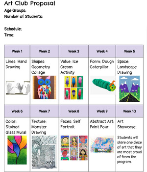 Preview of Art Club: Elements of Art_ STEAM_ Visual Arts