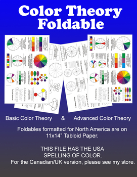 Preview of Art Color Theory Foldable (Element of Design) USA (Itty Bitty Book)