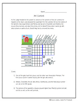 logic puzzle for 4th grade by catch my products tpt