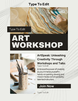Preview of Art Craft Pottery Workshop Flyers (4) Fully Customize your Flyer Ready to Edit!