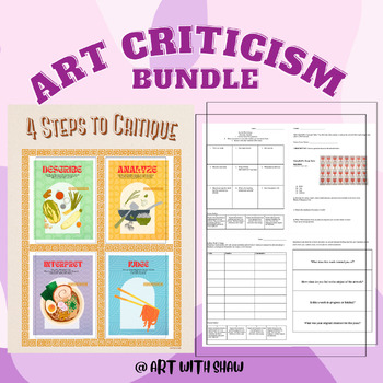 Preview of Written Art Critique BUNDLE for Middle and High School