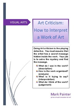 Preview of Art Criticism: How to interpret a work of art