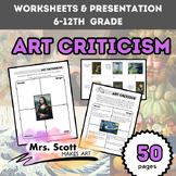 Art Criticism Worksheets and Powerpoint - 50 pages - 6-12th Grade
