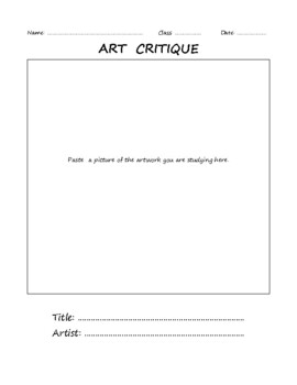 Preview of Art Critique