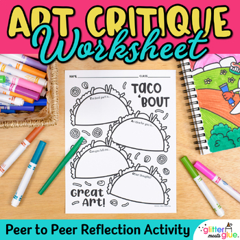 Preview of Art Critique Worksheet For Elementary Students: 4 Questions to Taco 'Bout Art