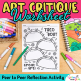 Art Critique Worksheet For Elementary Students: 4 Question