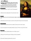 Art Critique Printable: Leonardo's Mona Lisa- Good Distanc