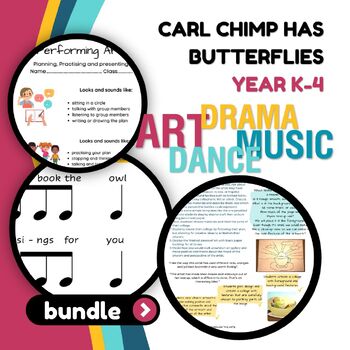 Preview of Art, Dance, Drama and Music Lessons - Carl Chimp Has Butterflies
