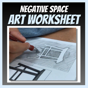 Preview of Negative Space Worksheet Drawing Activity Middle School Art or High School Art