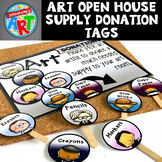 Art Donation Tags for Open House and Meet the Teacher (editable)