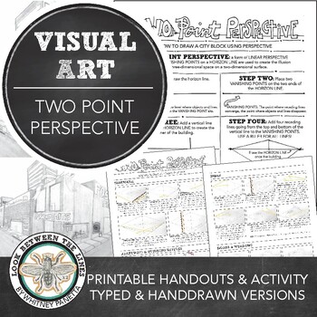 Preview of Middle School Art, High School Art: Two Point Perspective Handout & Activity
