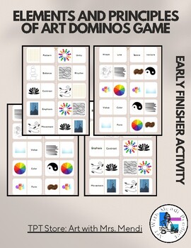 Preview of Art Early Finisher Elements / Principles of Art Dominoes