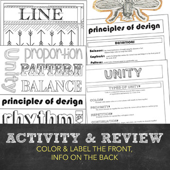 Download Principles of Design Review Packet: Printable Coloring Book Posters & Worksheets