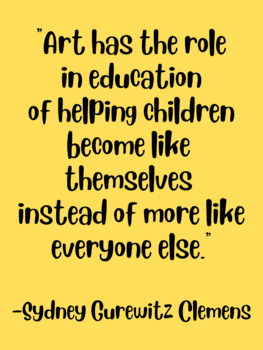 Art Education Quote Poster by Kelsey Bunnell | TPT