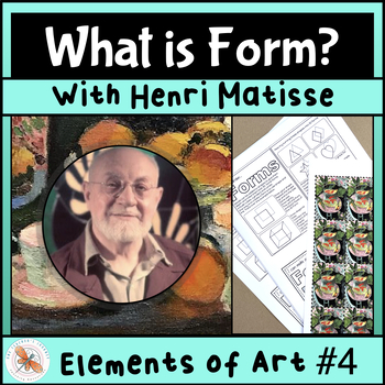 Preview of Art Element of 3D Form Review 4 with a Matisse art project for 2nd - 4th grade