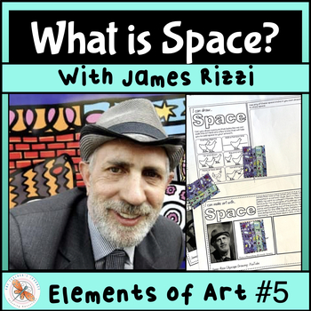Preview of Art Element of Space Review no5 with a Rizzi art project for 2nd - 4th grade