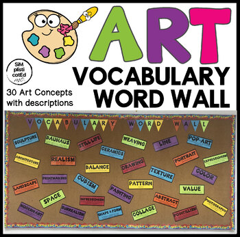 Preview of Art Elementary Vocabulary Word Wall