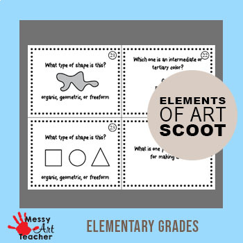 Art Elements Scoot for Elementary Grades by MessyArtTeacher | TpT
