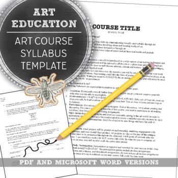 Preview of Syllabus Template for Visual Art Classes: First Day of School Handouts