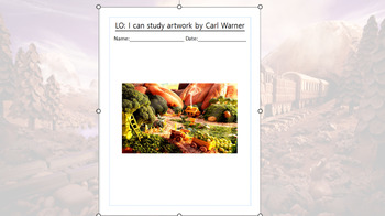 Preview of Carl Warner food art worksheet. Lesson also available.
