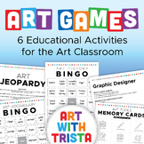 Preview of Art Games - 7 Art Activities featuring history, careers, vocabulary and more!