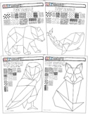 Art Geometric Pattern Texture Zentangle Drawing Whale Fox 