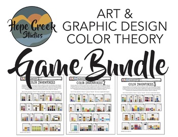 Preview of Art Graphic Design Color Theory Guessing Game Worksheet Bell Ringer Sub BUNDLE