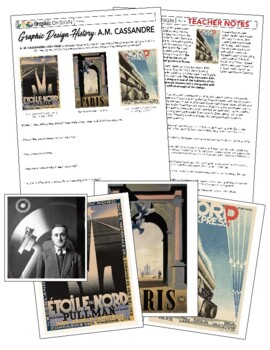 Preview of Art: Graphic Design History Cassandre Compare/Contrast Analysis Worksheet Lesson