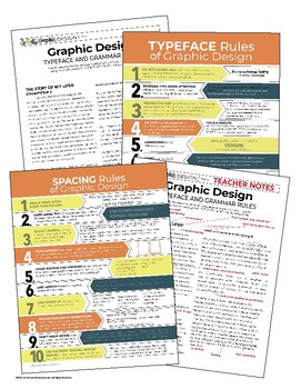 7 Principles of Design Mid-Mod Art Posters, Handouts, Graphic Design Decor