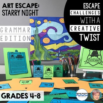 Preview of Art Heist  (Starry Night) Escape Room | Grammar Practice | Parts of Speech, Etc