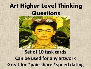 Preview of Art Higher Level Thinking Questions Task Cards