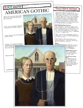 Preview of Art History: American Gothic Grant Wood Analysis Worksheet Lesson Intro Critique