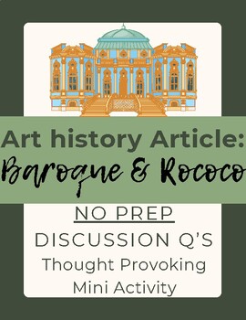 Preview of Art History Article: Baroque and Rococo Art | Sub Plan | No Prep | Research