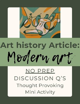 Preview of Art History Article: Modern Art | No Prep | Sub Plan | Discussion | Research