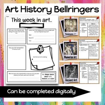 Preview of Art History Bell Ringers (125 prompts)