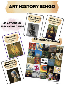 Preview of Art History Bingo Game for Good Fun and Sub Plans