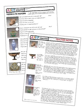 Preview of Art History Ceramic Clay Vessels Jar Analysis Critique Timeline Worksheet Lesson