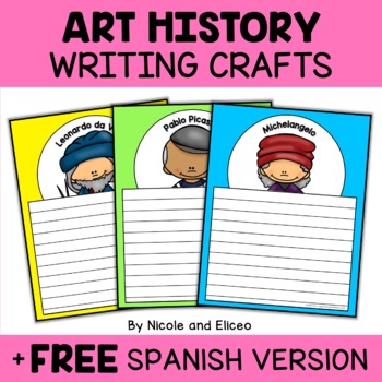 Preview of Art History Writing Activity Crafts + FREE Spanish