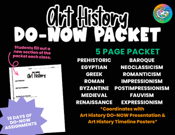 Preview of Art History DO-NOW Packet