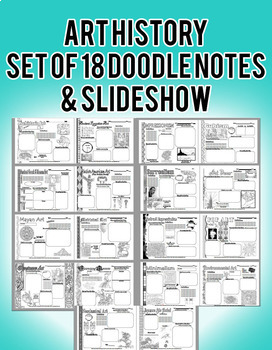 Preview of Art History Doodle Notes Set of 18 Editable handouts with Powerpoint Visual Art