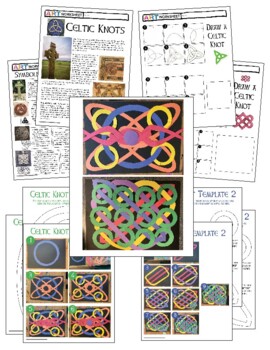 Preview of Art History Drawing Design Project: Celtic Irish Knots Worksheets Templates