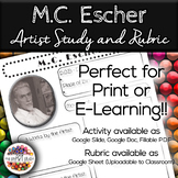 M.C. Escher: Famous Artist Art History Lesson and Rubric