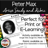 Peter Max: Famous Artist Art History Lesson and Rubric