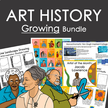 Preview of Art History Lessons and Visuals Growing Bundle