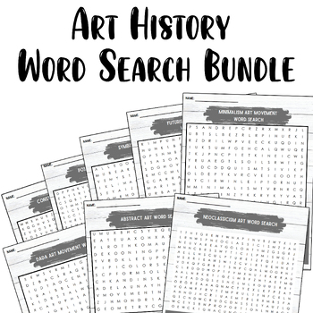 Preview of Art History Movements Word Search Bundle