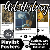 Art History Playlist Posters, Cubism/Art Nouveau/Futurism,