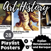 Art History Playlist Posters, Italian Renaissance/Baroque,