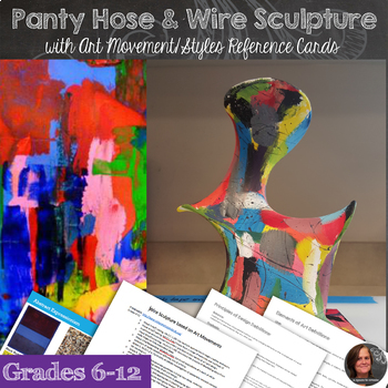 Preview of Wire Sculptures & Art Movements - Middle School or High School Art Project
