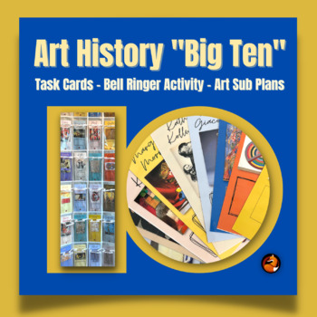 Preview of Art History Task Cards Set of 24 Bell Ringers Middle School Art High School Art